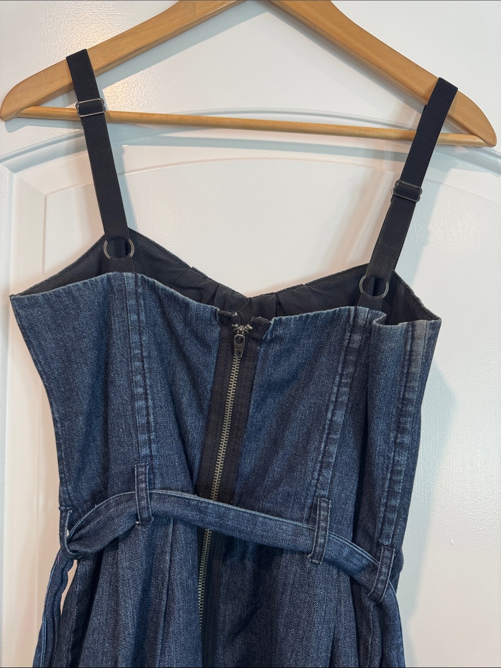 DKNY Dark Denim Mini Belted Dress Size Medium - Picture 4 of 7